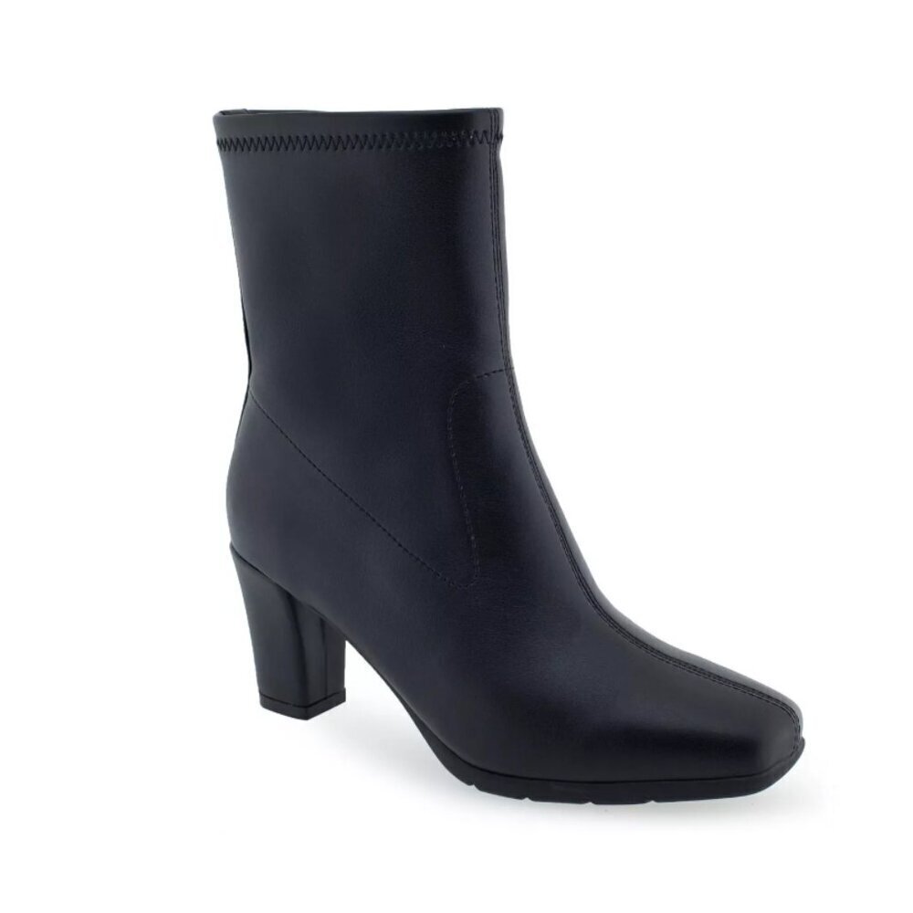 Aerosoles Women's Cinnamon Heeled Tailored Booties Black- 10.5